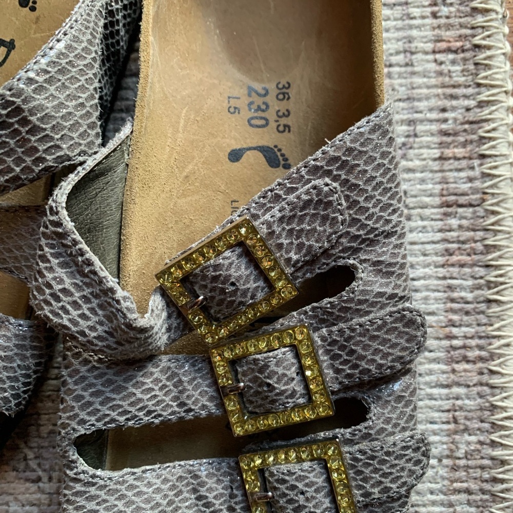 Birkenstock Betula 230 Sandals Slides Gold Buckle Summer Shoes Women Size 5.5 - Picture 3 of 7